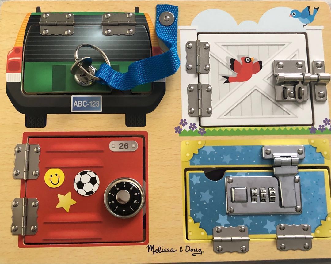 melissa and doug lock and latch board combination