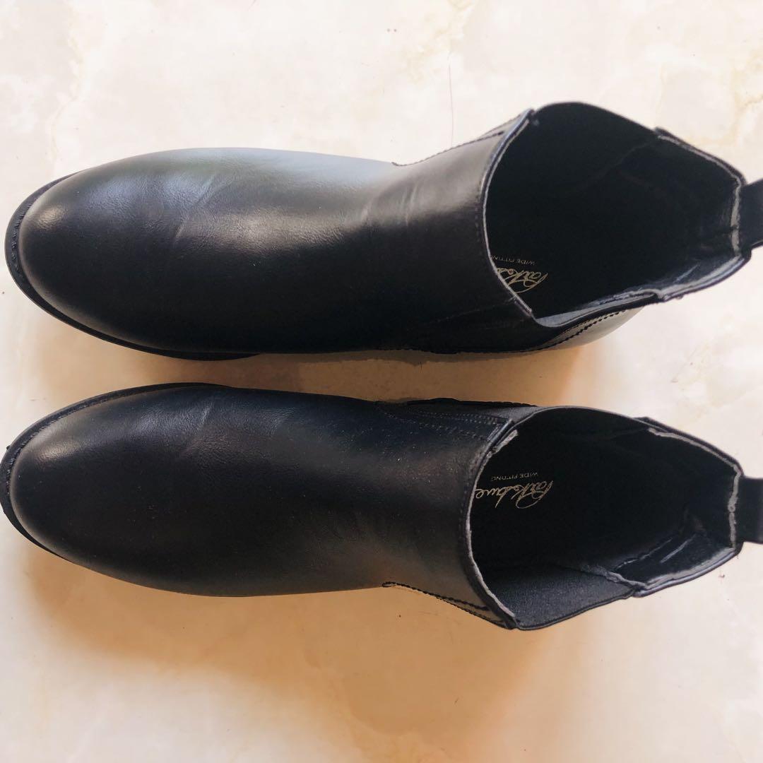 NEW Park Lane Black Wide Fit Flat Chelsea Boots
