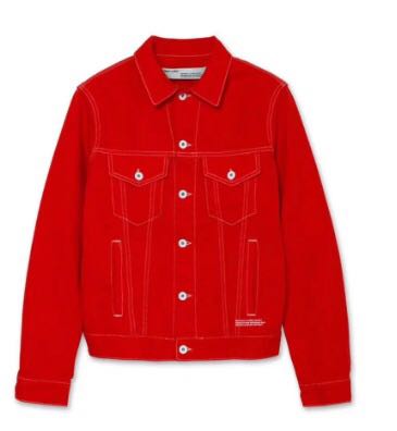 red off white denim jacket