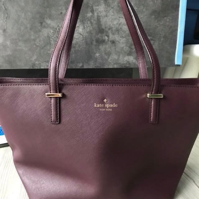 kate spade burgundy tote