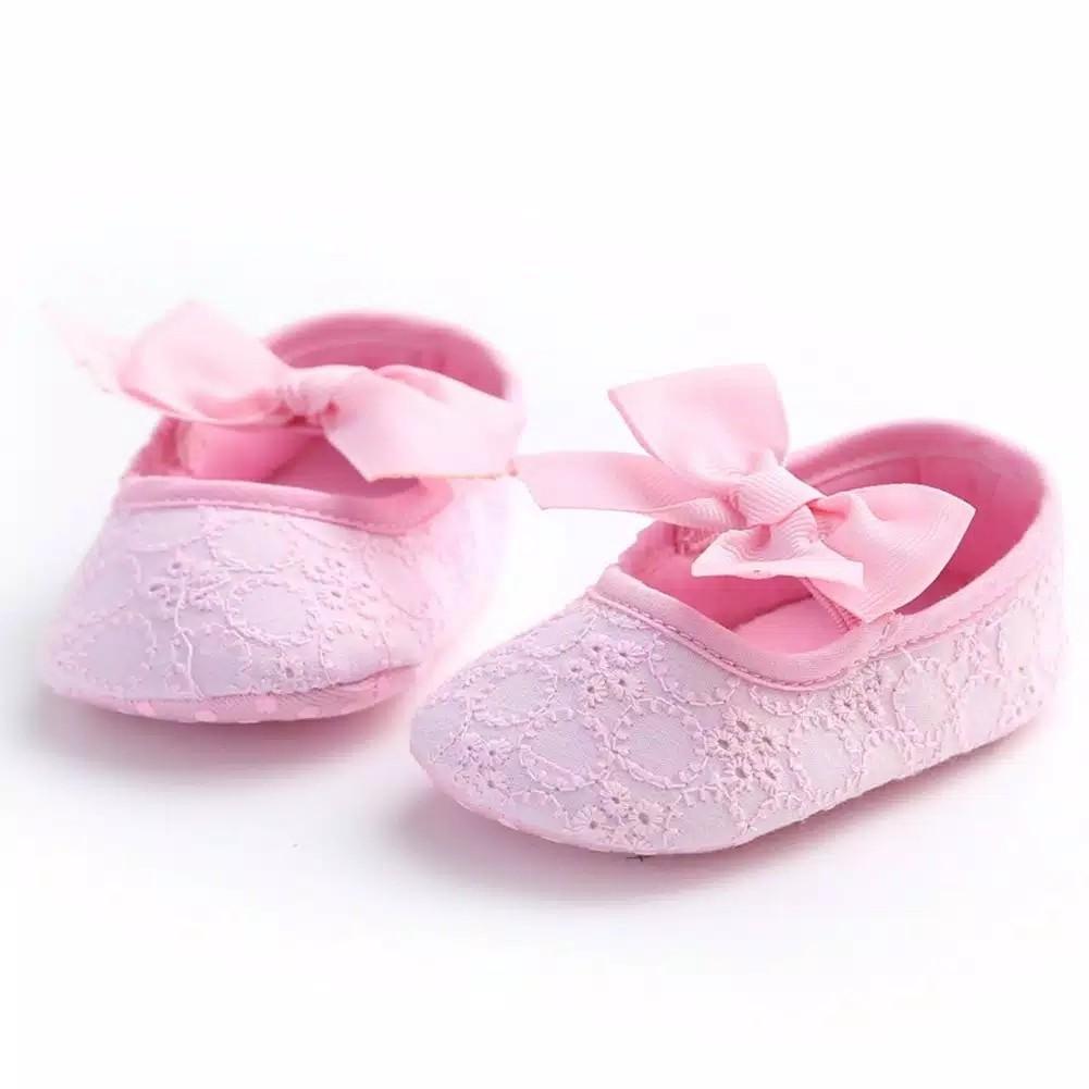 Prewalker Sepatu Bayi Anak Perempuan Import Newborn Baby Girl Shoes Warna Pink Pita Bayi Anak Lainnya Di Carousell