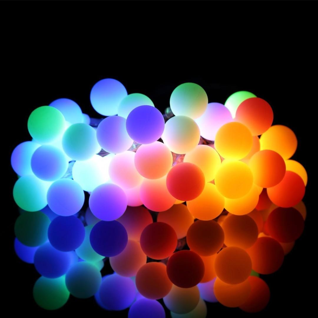 Progreen outdoor string lights 14.8 ft 40 led waterproof ball best sale lights 8 lighting