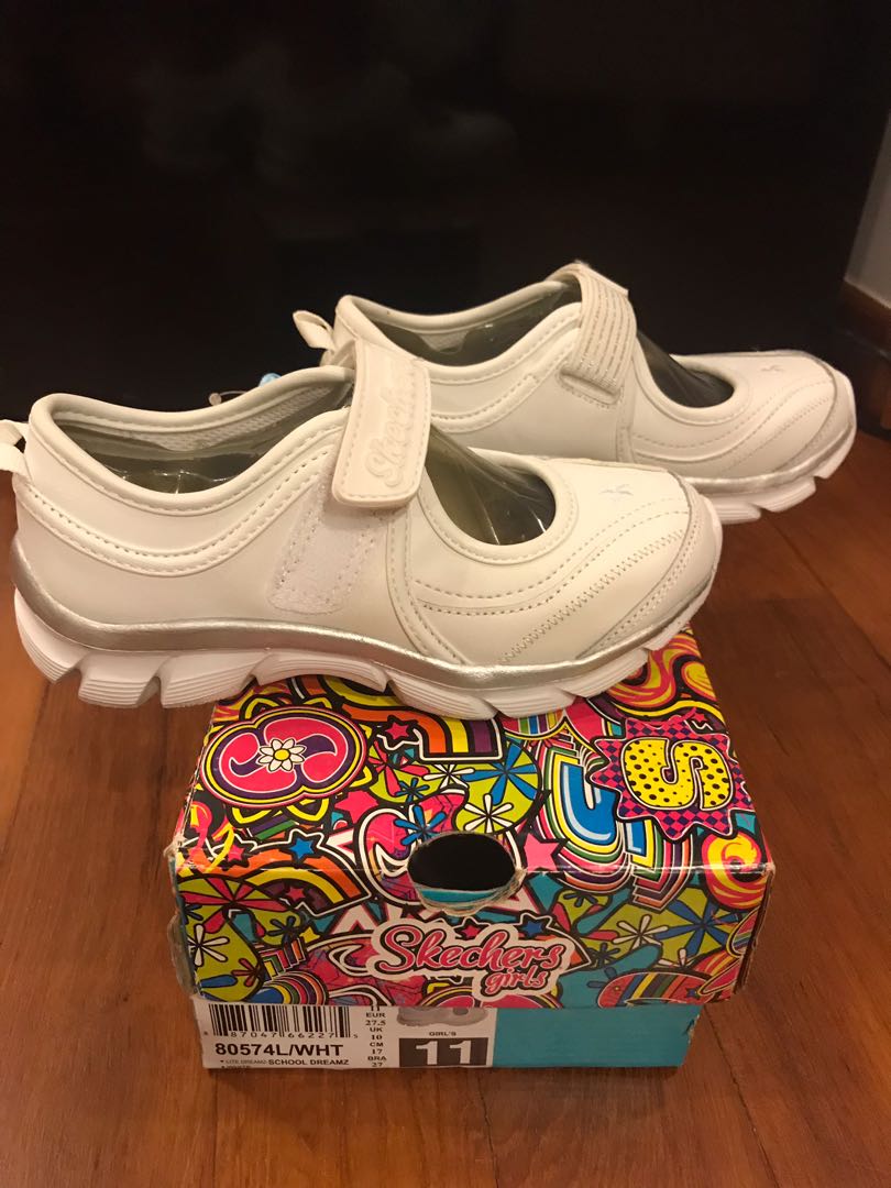 skechers white school shoes