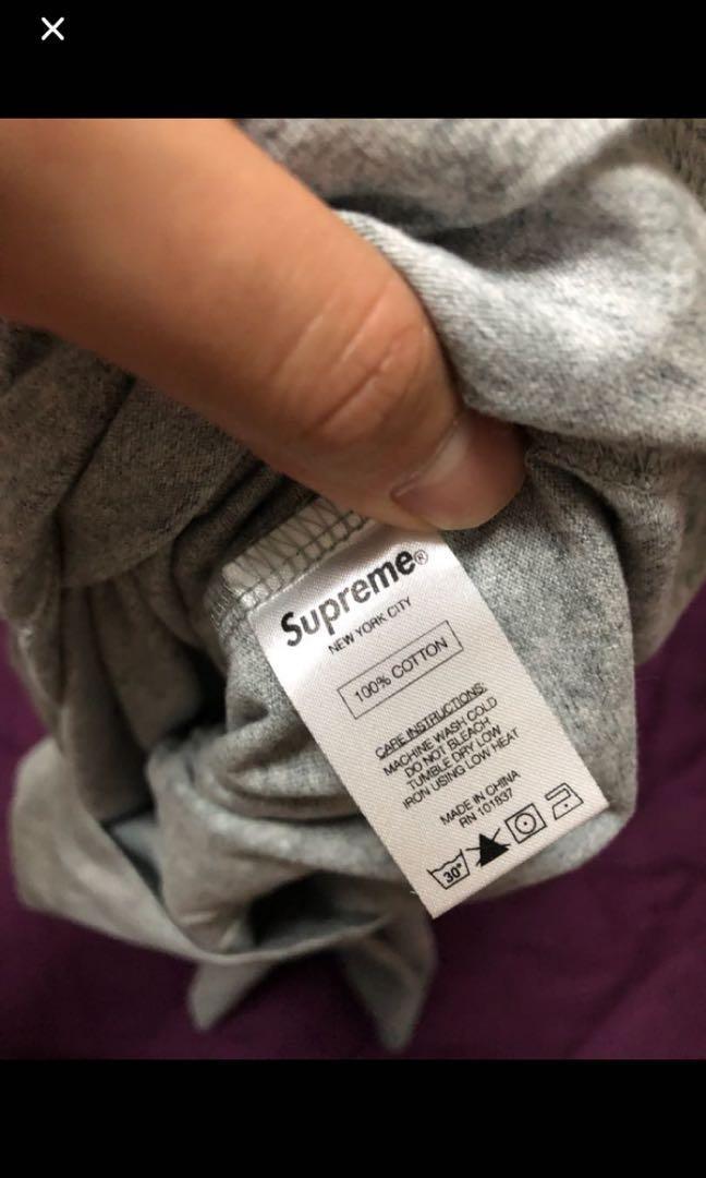 Supreme Small Box Logo T-Shirt (Grey), Men's Fashion, Tops & Sets