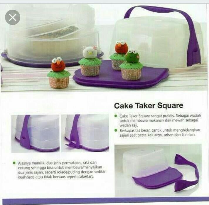 Tempat Kue Cake Taker Square Tupperware Kitchen Appliances On