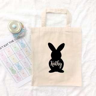 PERSONALISED EASTER BUNNY TOTE BAG