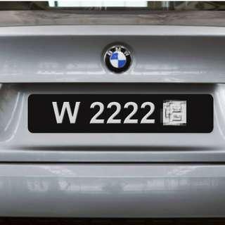 CAR PLATE W2222B For Sell