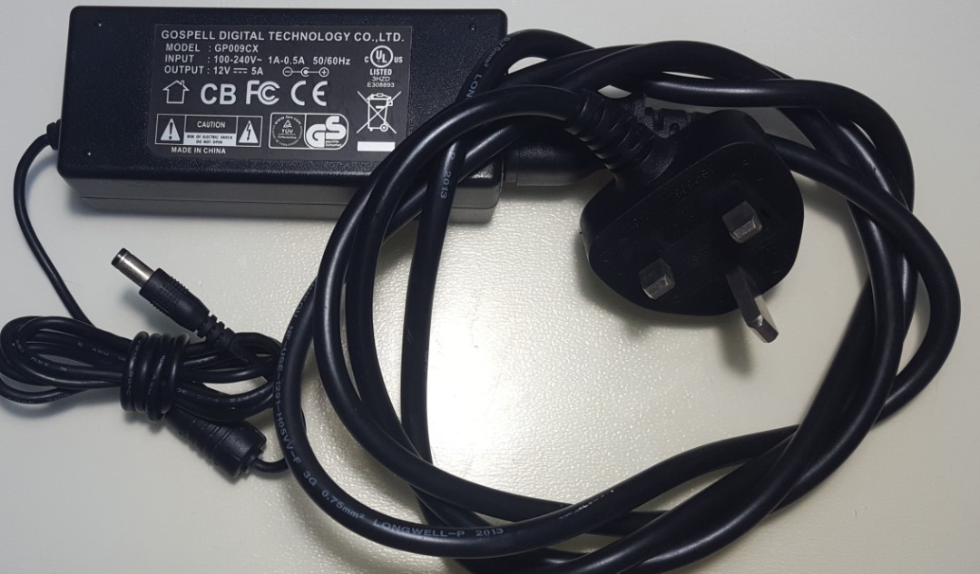 AC Power Adapter 12V 5A, Computers & Tech, Parts & Accessories, Cables ...