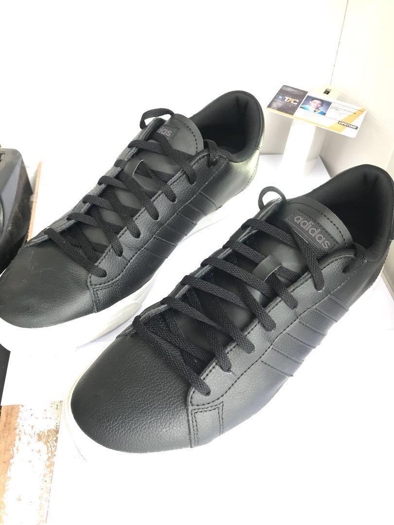 adidas cloudfoam black leather