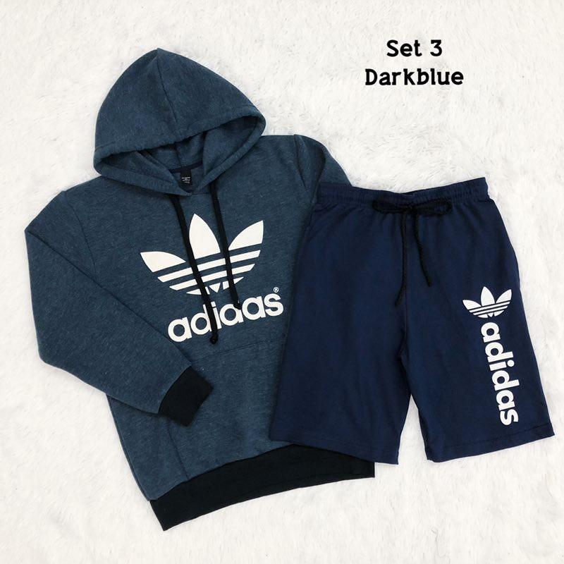 adidas shorts and hoodie set