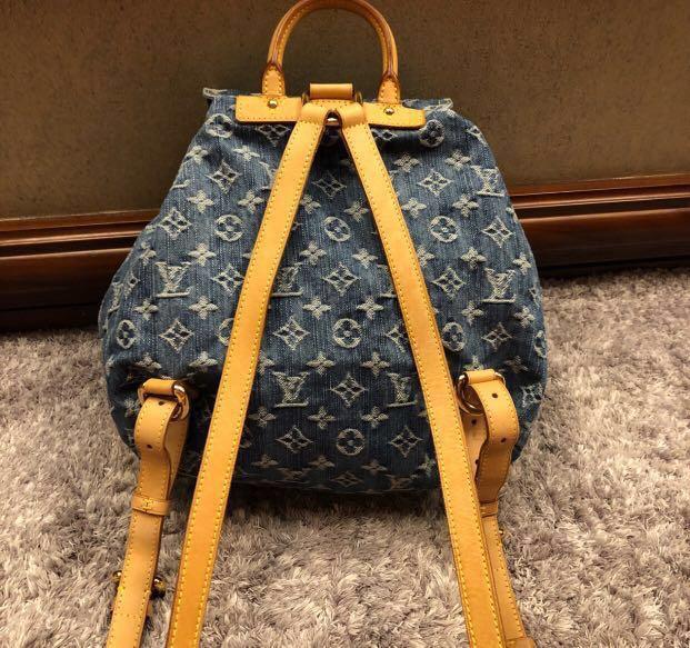 Authenticated Used Louis Vuitton LOUIS VUITTON Monogram Denim Sack Add GM Backpack  Rucksack Blue M95056 Sac A Dos 