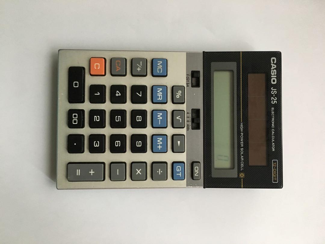 Casio JS-25 accounting calculator solar cell, 興趣及遊戲, 手作 