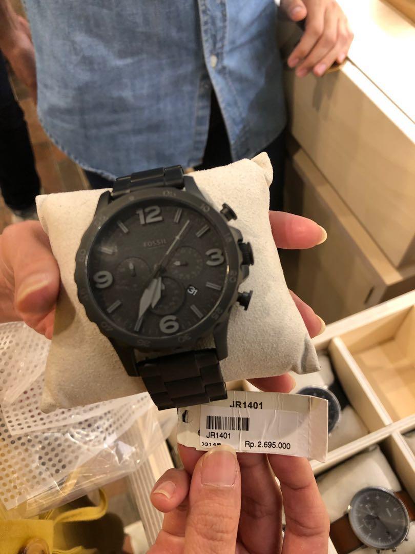 Fossil Men Watch Jr1401 Nate Cronograph Black Stainless Steel Fesyen Pria Jam Tangan Di Carousell