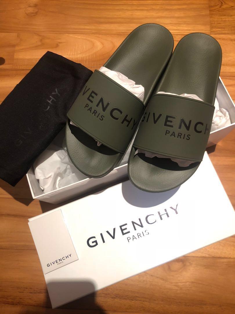 Givenchy Slide Dark Green Men s Fashion Footwear Flipflops and