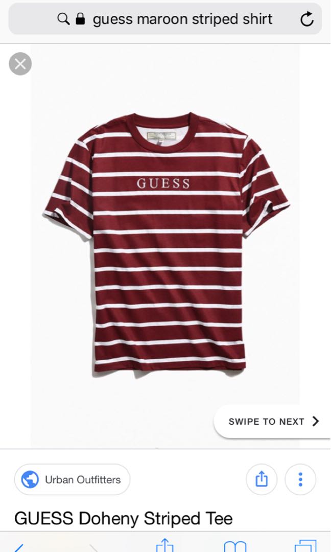 guess maroon striped shirt