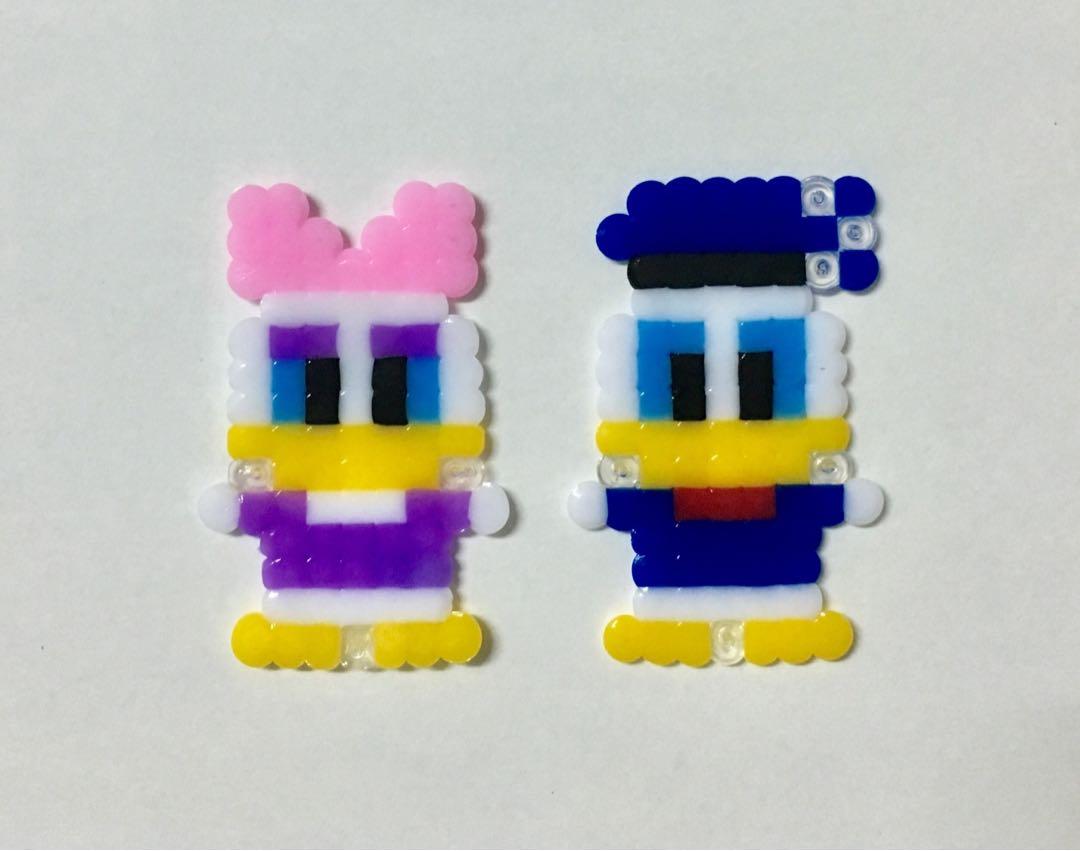 Handmade Perler Beads Keychain Donald Duck And Daisy Duck Hobbies And Toys Stationery And Craft 5225