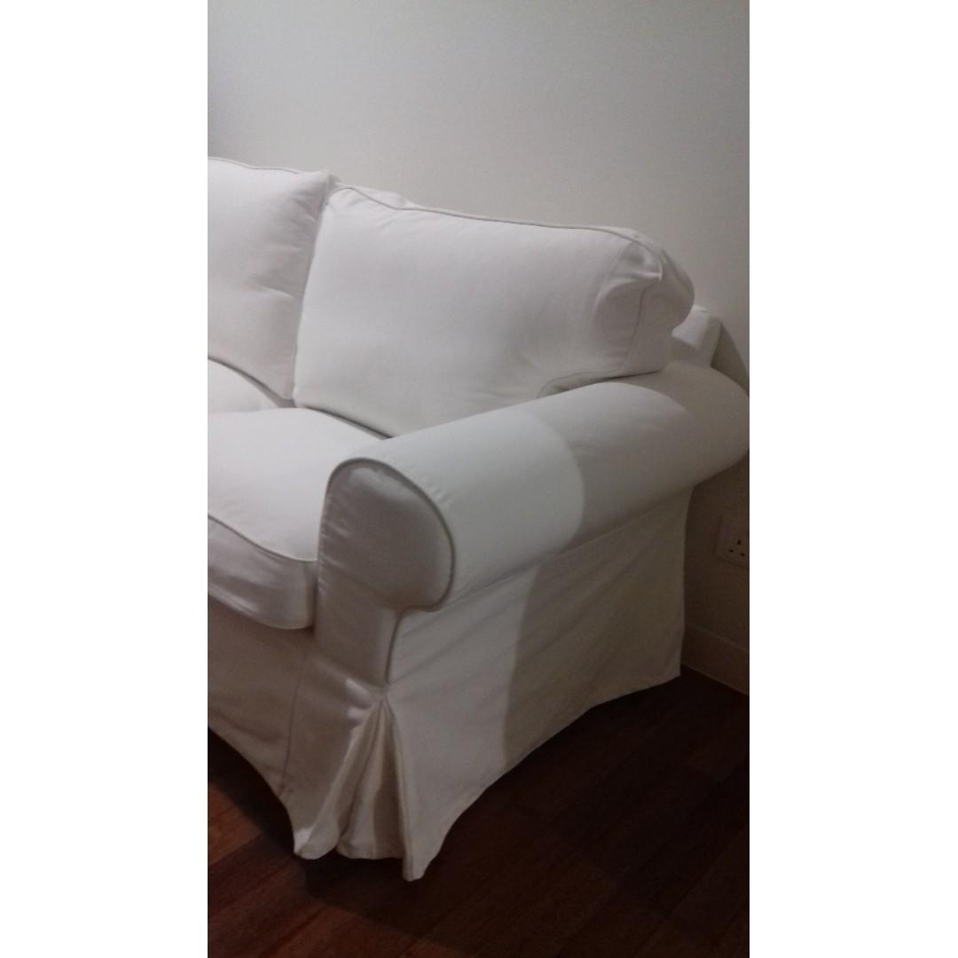 Ikea Ektorp 2 Seat Sofa Vittaryd White, Furniture & Home Living