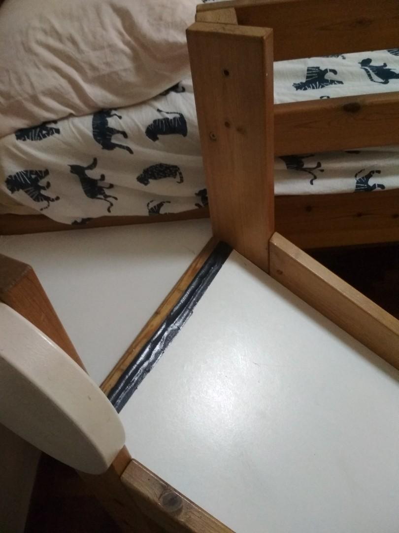 Ikea kid's loft bed with slide, includes mattress, Babies & Kids, Baby