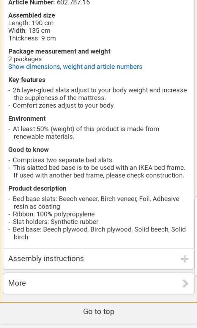 Ikea Lonset Slatted Bed Base Full Double New 90 Home