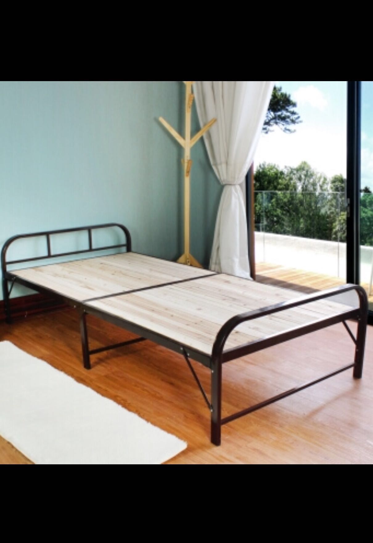 Instock Foldable bed frame (small single size ) 70cm*190cm, Furniture