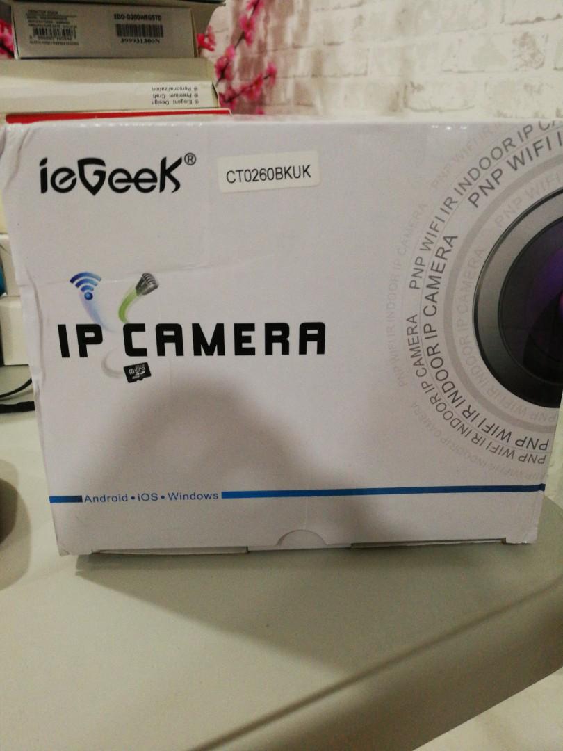 IP CAMERA (Category: Security Systems & CCTV Cameras) located in Singapore. Submitted by windyy (Listing ID 223654626, Image 1). Description: Features & details Simple to set up: 1 min to set up via Sonic Transfer Technology, ieGeek Wifi indoor IP camera give you a great experience. High quality pictures & video quality: 720P HD IP camera, better image capture by High-quality optics, auto white balance, and exposure. Sharp and contrast-rich night