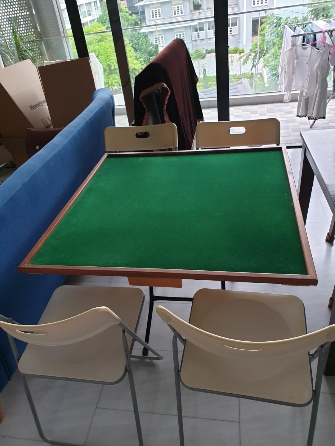 Mahjong Table with chairs and 1 complete sets of MJ Tiles, Furniture