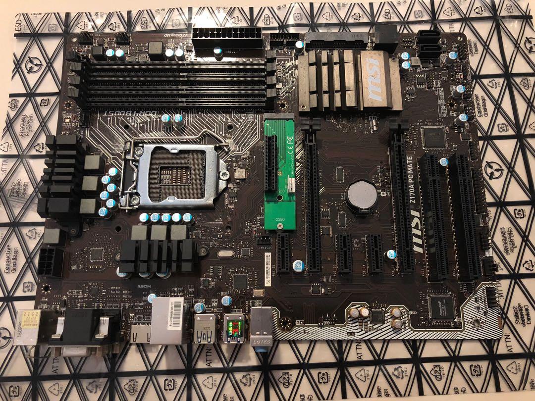 Msi Z170a Pc Mate Mother Board Electronics Computer Parts Accessories On Carousell