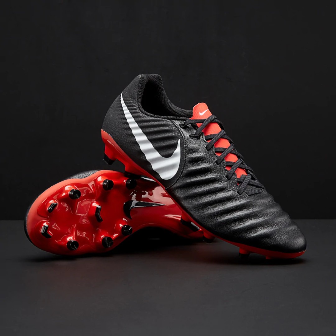 nike tiempo black red