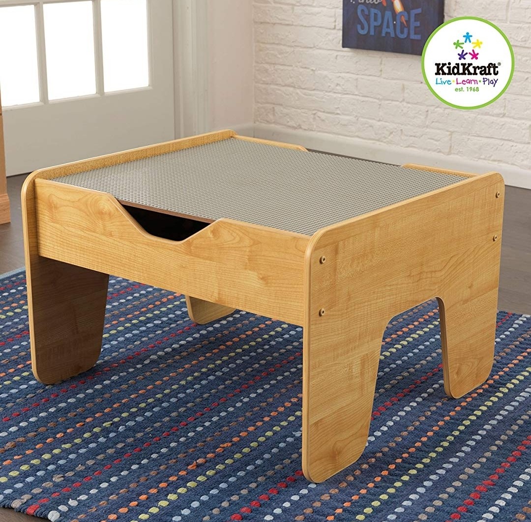PO BN KidKraft 2 in 1 Activity Reversible Art N Craft Table with Base Board for LEGO compatible building bricks Natural Gray OR Espresso