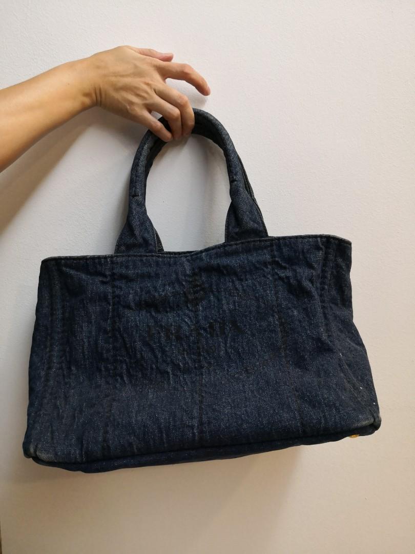 NEED TO CLEAR Prada tote bag handbag shopping bag denim Luxury Bags Wallets on Carousell