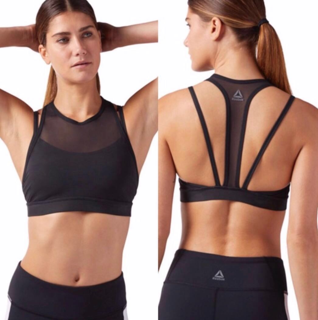 high neck mesh sports bra