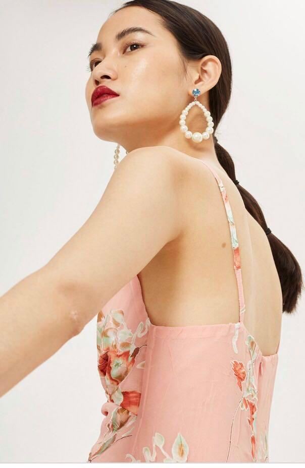 Topshop pink 2024 midi dress