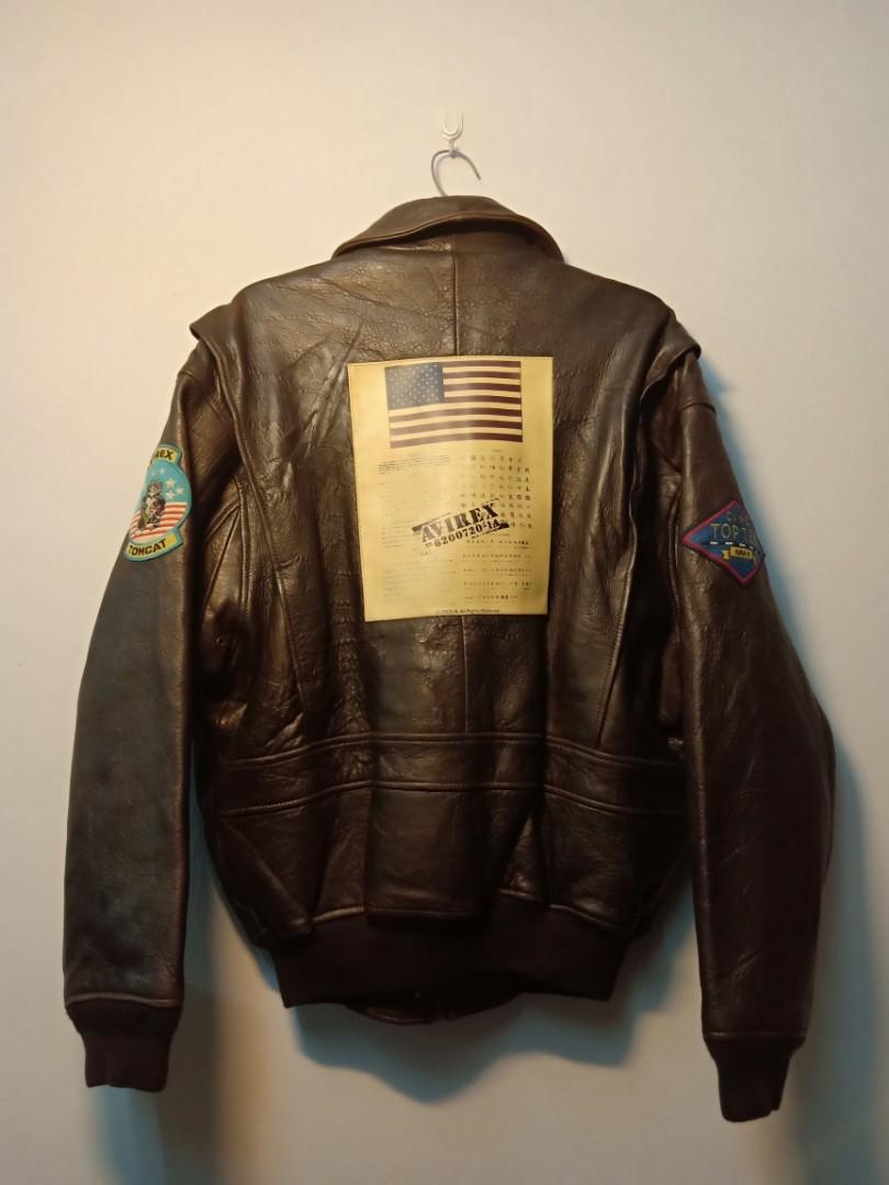 Vintage Avirex G1 TOP GUN leather bomber jacket, Men's Fashion, Coats ...