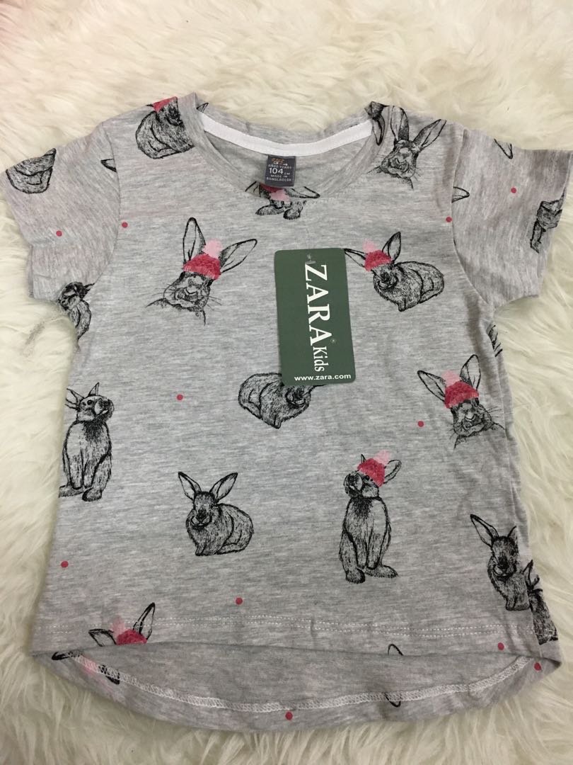 Zara Baby Top RABBIT (3-4 tahun ), Babies & Kids, Babies & Kids Fashion ...