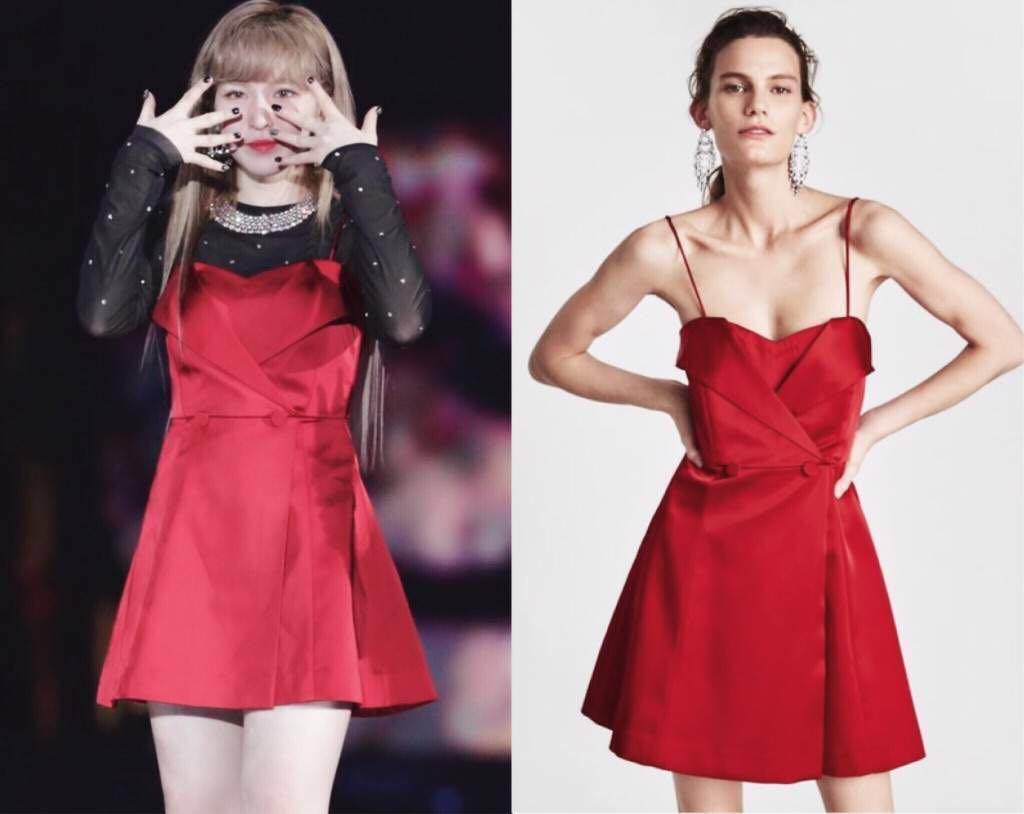 zara red satin dress