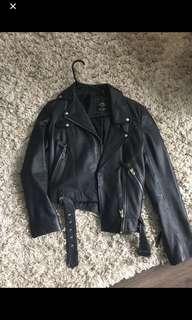 Real Leather Jacket XS Zara