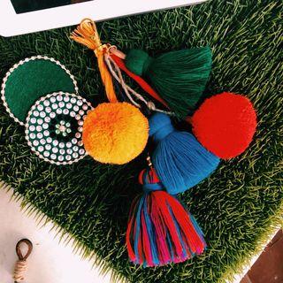 Pompom Tassel Bag Charm Keychain