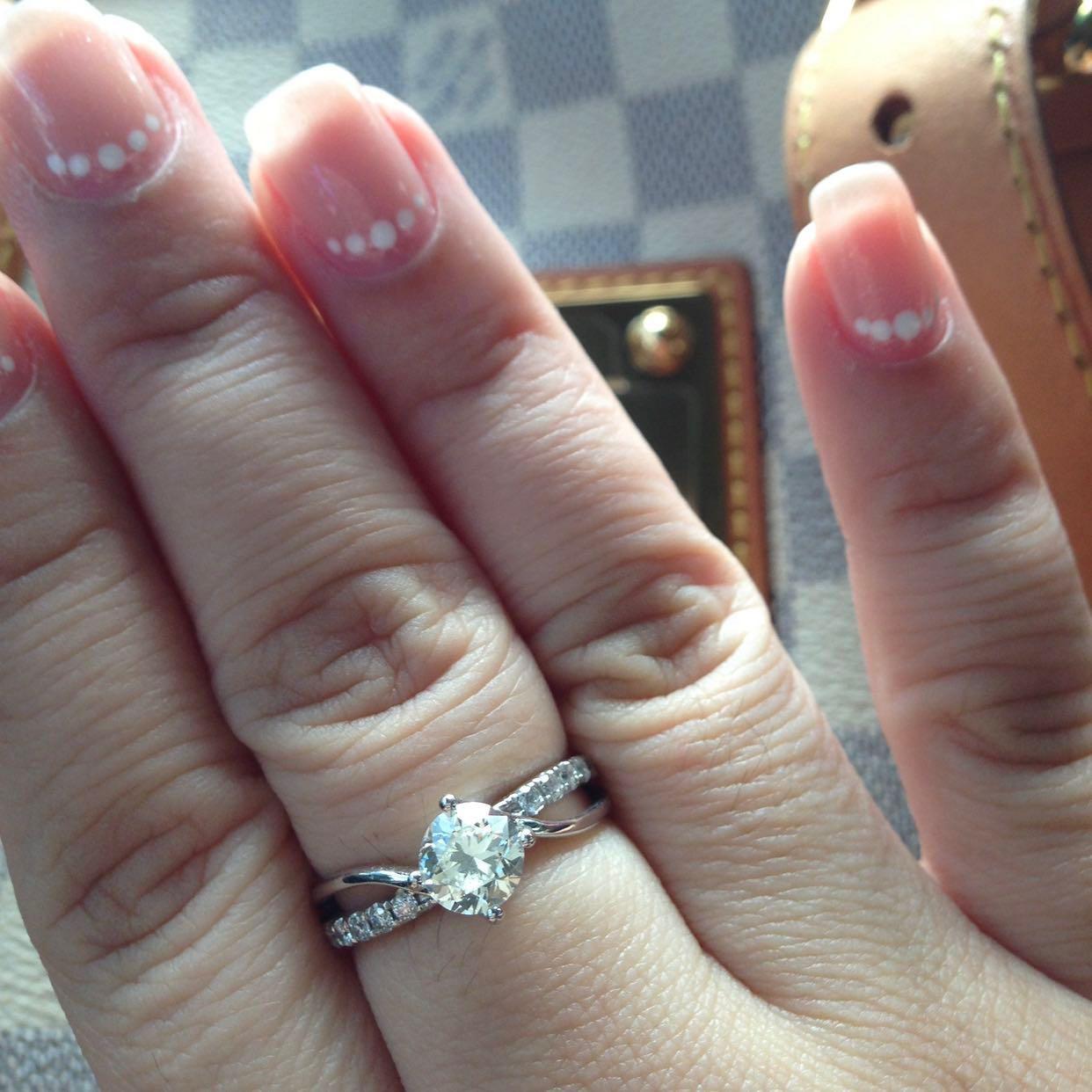 White gold shop engagement ring set