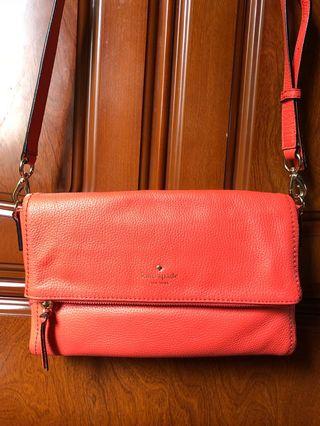 Kate Spade Orange Leather Sling Bag/Clutch
