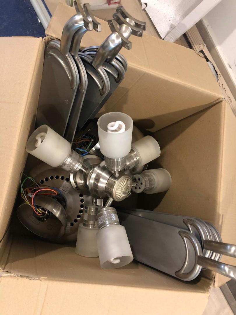 5 Blade Ceiling Fan With Light X 2 With Bracket Clearance Sale