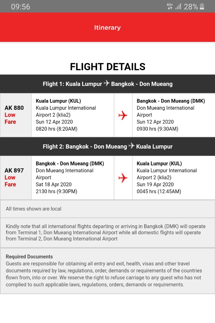 Flight ticket air asia