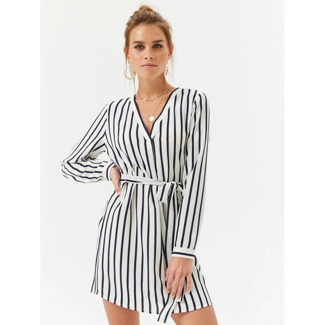 Black And White Striped Shirt Dress Women S Fashion Clothes