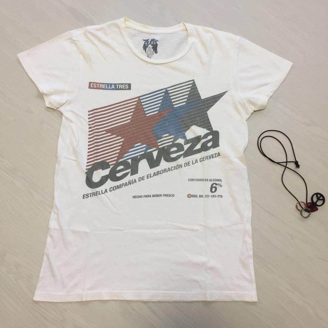 Cotton On Off White Spanish Words Top Crew Neck Graphic Tee Men S