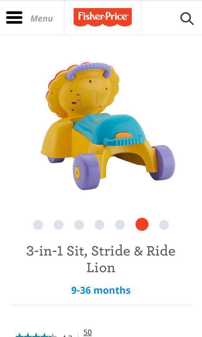 3 in 1 sit stride and ride lion