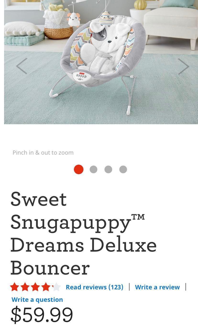 sweet snugapuppy dreams deluxe bouncer