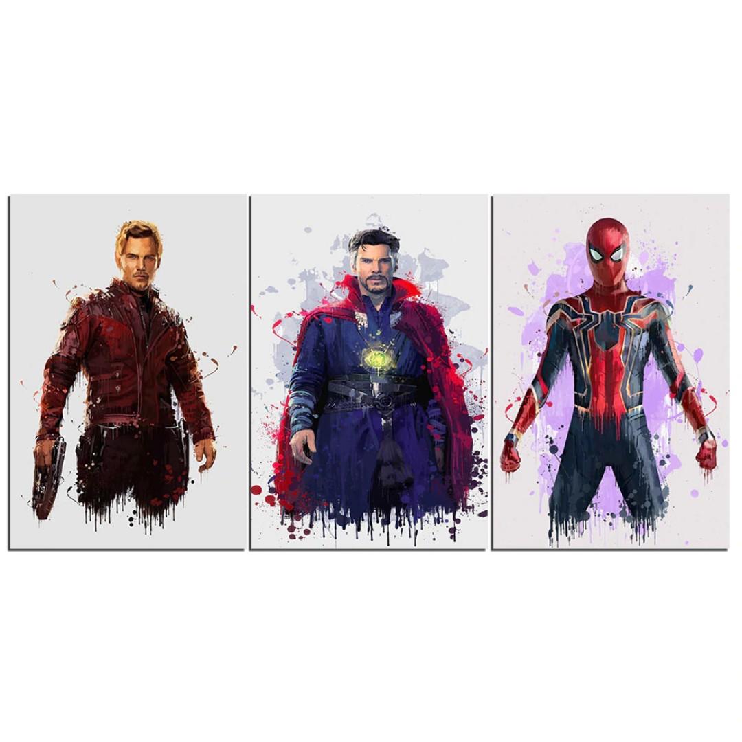 Framed Print Avengers Spiderman Dr Strange Star Lord Modular Abstract Wall Art Canvas Room Office Decoration Artwork Design Craft Art Prints On Carousell