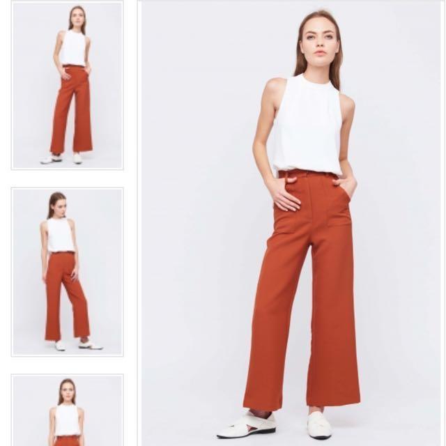 rust high waisted pants