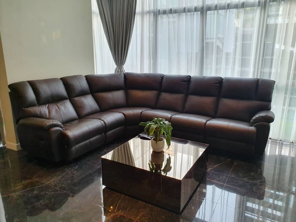 Univonna Genuine Leather Dual Recliner Sectional Sofa Furniture Sofas On Carousell