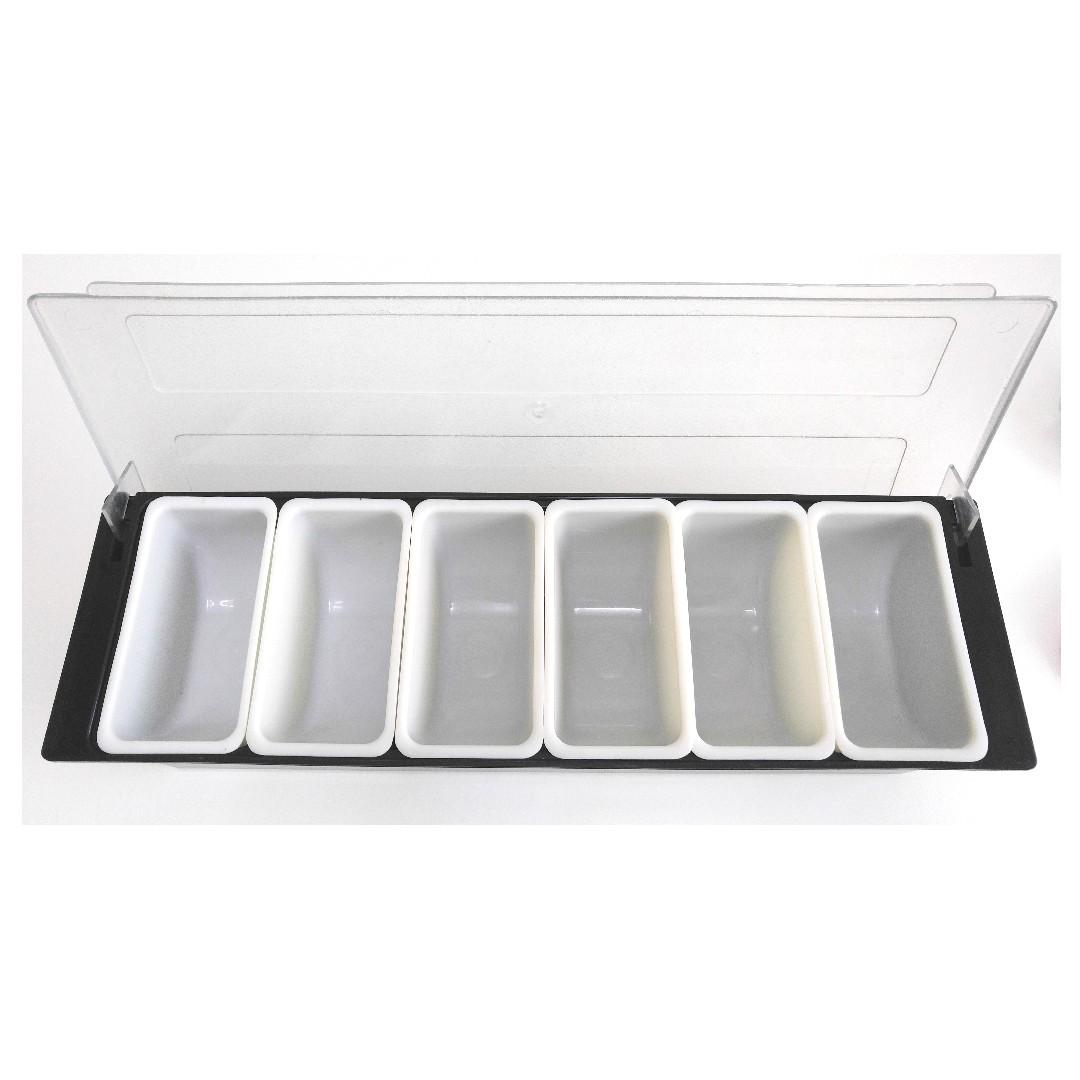 ★Good Stuff★6 Compartments★Food Condiment Sauce Garnish Topping