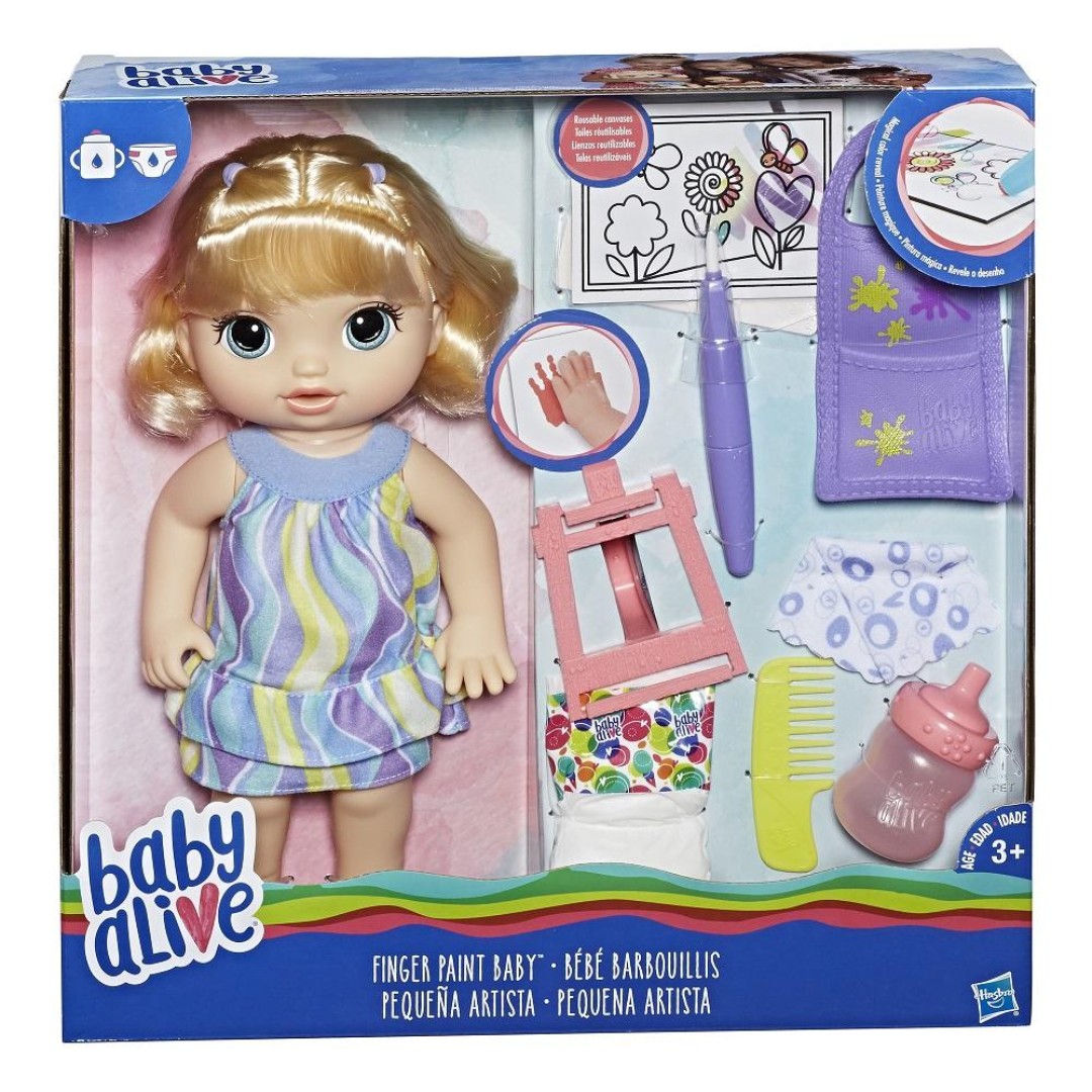 Hasbro Baby Alive Finger Paint Baby Doll Blonde Hobbies Toys